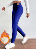 High Waist Plush Lined Leggings - Warm, Anti-Cold, Elastic, Tummy Control, Sports and Casual Wear for Women with Comfortable Fit