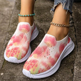 lovefery - Pink Casual Sportswear Daily Patchwork Tie-dye Round Mesh Breathable Comfortable Out Door Shoes