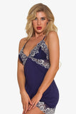 lovefery Lace Night Dress Lingerie Deep V Nightgown