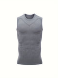 Men's Premium Quick-Dry Tank Top - Ultra-Breathable, High-Elasticity, Round Neck, Sleeveless Design - Ideal for Sports, Fitness, Ball Games, Athletic Style, Comfortable Wear, Moisture-Wicking, Anti-Shrinkage, Easy Care