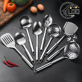 9-Piece Premium Stainless Steel Serving Utensil Set - Durable, Non-Stick, Dishwasher Safe, Ergonomic Handles, Kitchen Essentials for Home Chefs & Culinary Enthusiasts - Perfect for Cooking, Baking, Grilling, and Serving