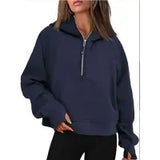 Yoga Scuba Half Zip Hoodie Jacket Designer Sweater Women's Define Workout Sport Coat Fitness Activewear Top Solid Zipper Sweatshirt Sports Gym Clothes