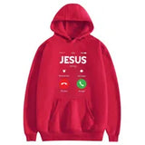 Womens Hoodies Sweatshirts Custom Name Hooded Sweater Funny Jesus Calling Accept Decline Interesting Design Printed Cotton Women Long Sleeves Streetwear 221124