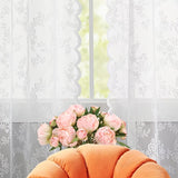 1pc Floral Curtain Lace Perforated Window Sheer Curtain Home Decor