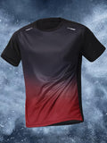 Gradient Color Mens T-shirt - Comfortable Crew Neck, Ultra-Soft Short Sleeves, Super Quick-Dry & Breathable - Perfect for Summer Gym, Fitness & Training