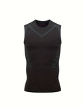 Men's Premium Quick-Dry Tank Top - Ultra-Breathable, High-Elasticity, Round Neck, Sleeveless Design - Ideal for Sports, Fitness, Ball Games, Athletic Style, Comfortable Wear, Moisture-Wicking, Anti-Shrinkage, Easy Care