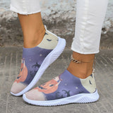 lovefery - Halloween White Casual Patchwork Printing Round Comfortable Shoes