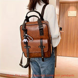 1pc Vintage-Inspired British Style Backpack - Durable Retro PU Leather Fashion Accessory