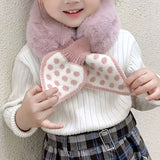 1pc Trendy Cute Children's Polka Dot Plush Scarf For Fall/Winter