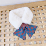 1pc Trendy Cute Children's Polka Dot Plush Scarf For Fall/Winter