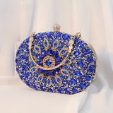 Elegant Floral Rhinestone Clutch with Secure Buckle - Dazzle at Dinners & Galas - Polyester Lined for Durability