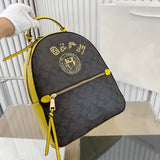 New Hot 10A Coaches Backpack Designer Backpack Men And Women Backpack Book Bag Classic Old Flowers Drawstring Clip Open And Close Jacquard Leather Schoolbag 141