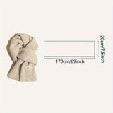 Soft And Cozy Scarf With Wool Blend, Elegant Knit Design, Warm And Windproof, Perfect For Evening Outing