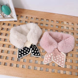 1pc Trendy Cute Children's Polka Dot Plush Scarf For Fall/Winter