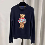 Women Sweaters Cartoon Rl Bear Women Winter Clothing Fashion Long Sleeve Knitted Pullover Cotton Wool Cotton Soft KOQ6