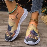 lovefery - Light Yellow Casual Sportswear Daily Patchwork Printing Rhinestone Round Comfortable Out Door Shoes