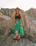 Velasquez Floral Maxi Skirt - Green