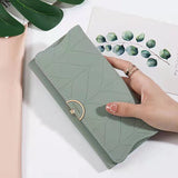 Simple Solid Color Long Wallet, Casual All-Match Card Coin Purse, Portable Clutch Bag