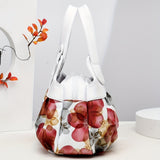 Elegant Large Floral Tote Bag - Versatile & Durable PU Leather with Secure Zipper, Includes Matching Clutch