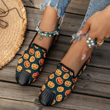 lovefery - Halloween Cream White Casual Patchwork Printing Round Comfortable Flats Shoes