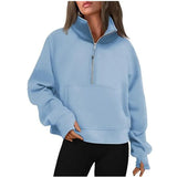 Yoga Scuba Half Zip Hoodie Jacket Designer Sweater Women's Define Workout Sport Coat Fitness Activewear Top Solid Zipper Sweatshirt Sports Gym Clothes