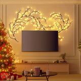 Willow Vine Lights Room Decor | 5.9FT 96 Warm White LED Lighted Twig Vine Garland For Indoor Walls Bedroom Décor (1PCS)