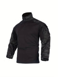 Combat Ready Men's Camo Shirt - Long Sleeve 1/4 Zip Outdoor Performance Top with Moisture-Wicking Fabric and Multiple Pockets for Hiking, Camping, and Tactical Activities