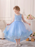 Enchanted Princess Tulle Dress for Girls - Delicate Butterfly Bow & Embroidered Magic, Perfect for Summer Celebrations and Performances