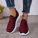 lovefery - Red Casual Patchwork Round Comfortable Shoes