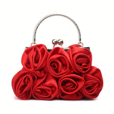 Floral Elegance Clutch - Metal Kiss Lock Handle - Roomy Interior - Perfect for Special Occasions