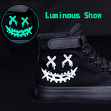 Trendy Cool Luminous High Top Sneakers For Boys, Comfortable Non-slip Skateboard Shoes For Outdoor Activities, All Seasons