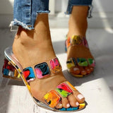 lovefery - Colour Casual Patchwork Round Out Door Wedges Shoes