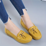 Womens Low Wedge Loafers - Lightweight & Anti-slip Slip-Ons - Comfortable Soft Sole Solid Color Flats for Everyday Style