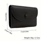 Minimalist Flap Coin Purse, Fashion PU Leather Mini Wallet, Snap Button Credit Card Holder Bag Trendy Unisex Bag for Daily Use