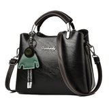 LoveFery - Women's Elegant Satchel Tote Bag Doll Pattern Shoulder Bag Stylish Handbag Crossbody Bag with Removable Straps