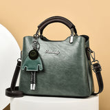 LoveFery - Women's Elegant Satchel Tote Bag Doll Pattern Shoulder Bag Stylish Handbag Crossbody Bag with Removable Straps