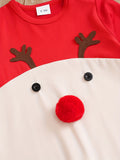 For Boys And Girls Toddler Cute Christmas Reindeer-shaped Outdoor Onesies