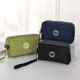 Three Zipper Clutch Wallet, Women Multi Layer Coin Purse, Versatile Wristlet Mobile Phone Bag