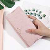 Simple Solid Color Long Wallet, Casual All-Match Card Coin Purse, Portable Clutch Bag