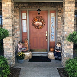 Charming Fall Welcome Wreath - 16" Pumpkin & Autumn Leaves Design, Perfect for Thanksgiving & Halloween Decor, Easy-to-Hang Fabric Door Accent