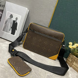 New Fashion Designer bag men Trio Messenger bag high quality Crossbody bags Women for classic brown luxury tote bags wallet embossed Leather shoulder bags