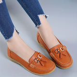 Womens Low Wedge Loafers - Lightweight & Anti-slip Slip-Ons - Comfortable Soft Sole Solid Color Flats for Everyday Style