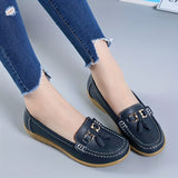 Womens Low Wedge Loafers - Lightweight & Anti-slip Slip-Ons - Comfortable Soft Sole Solid Color Flats for Everyday Style