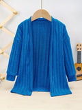 Girls Cozy Solid Knit Cardigan - Asymmetrical Neck, Slight Stretch, Machine Washable - Perfect for Spring and Autumn Casual Wear