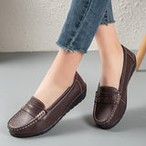 Womens Solid Color Slip-On Loafers - Ultra-Comfortable Flat Loafers with Soft Cushioning - Flexible Driving Shoes for Casual Style