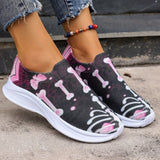 lovefery - Purple Casual Patchwork Printing Round Comfortable Out Door Shoes