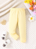 5pcs Baby's Casual Cotton Pants, Multi-color Elastic Waist Trousers, Infant & Toddler Girl's Clothing