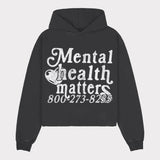 American retro street mental health issues hoodie  new men and womens long sleep casual loose Y2K clothing sweater 240218