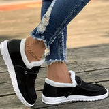 Womens Chic Canvas Loafers - Cozy Plush Lined, Comfortable Lace-Up Design, Classic Low Top - Perfect for Everyday Style