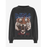 Designer Hoodie New Autumn Winter A Bing Women's Tiger Head White Ink Digital Print Washed Faded Sweatshirt with Snowflake Effect and Distressed Details